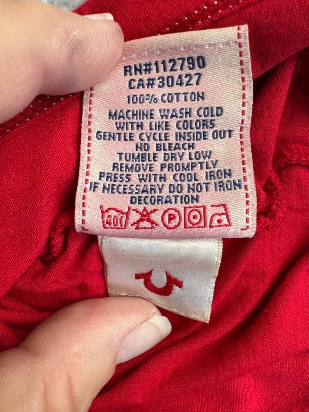 True Religion Mens L Red Cotton Graphic Tee 